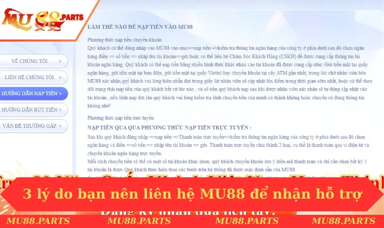 3 lý do bạn nên liên hệ MU88 để nhận hỗ trợ