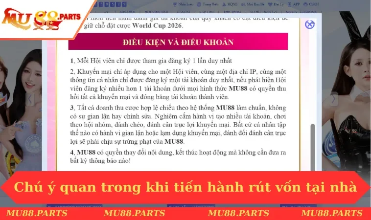 Chú ý quan trong khi tiến hành rút vốn tại nhà