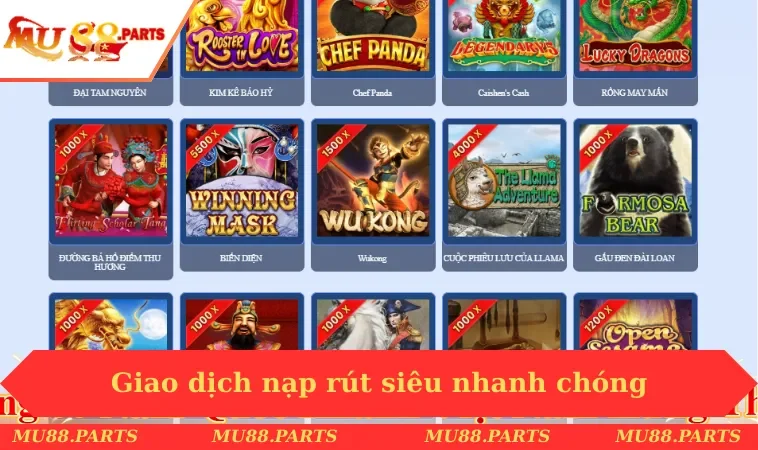 Giao dịch nạp rút siêu nhanh chóng