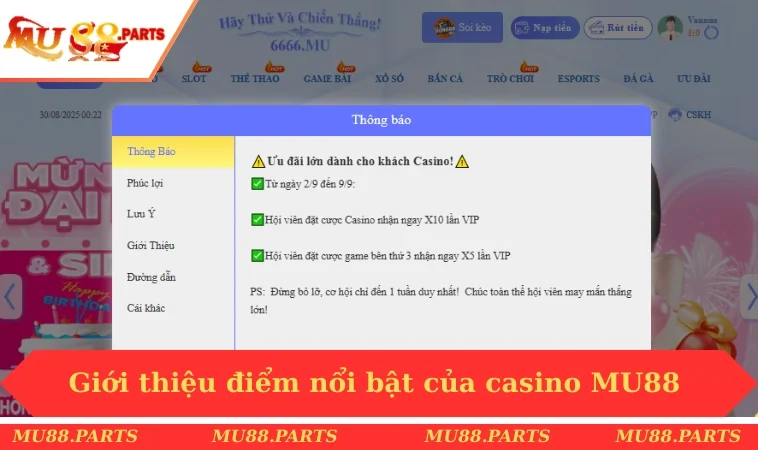 Casino MU88 1 Giới thiệu điểm nổi bật của casino MU88