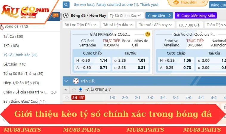 Kèo Tỷ Số Chính Xác - Hướng Dẫn Cách Vào Tiền Thắng Ngon 1 Giới thiệu kèo tỷ số chính xác trong bóng đá