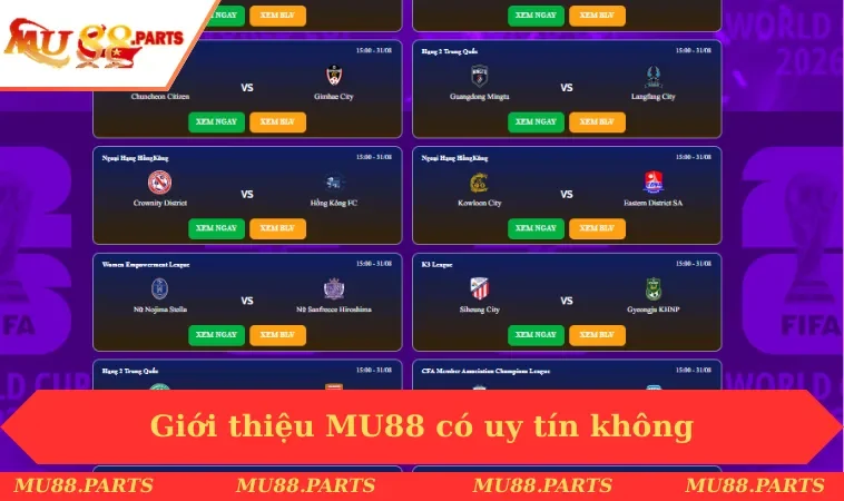 Giới thiệu MU88 có uy tín không