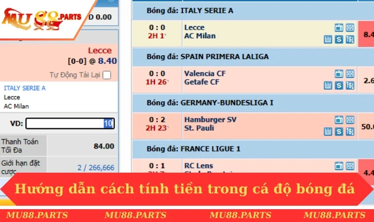 Hướng dẫn cách tính tiền trong cá độ bóng đá  