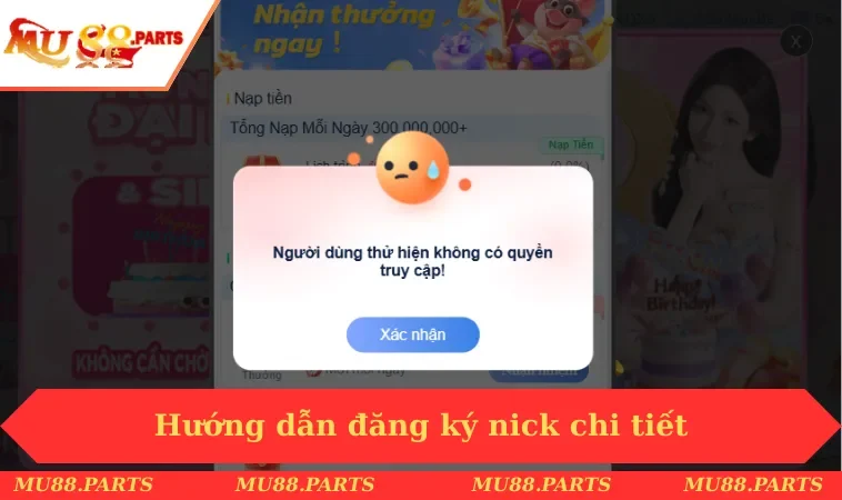 Đăng ký MU88 3 Hướng dẫn đăng ký nick chi tiết