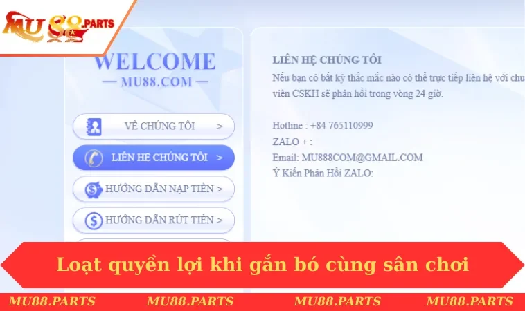 Loạt quyền lợi khi gắn bó cùng sân chơi