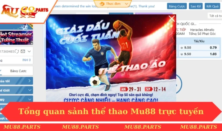 Thể thao MU88 1 Tổng quan sảnh thể thao Mu88 trực tuyến