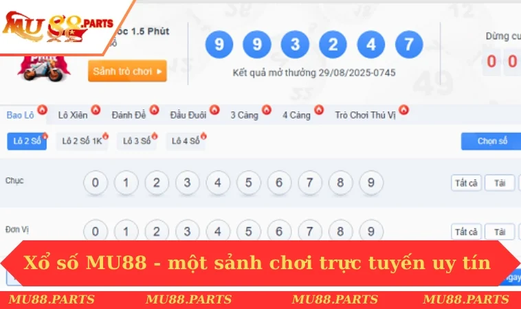 Xổ số MU88 - một sảnh chơi trực tuyến uy tín 